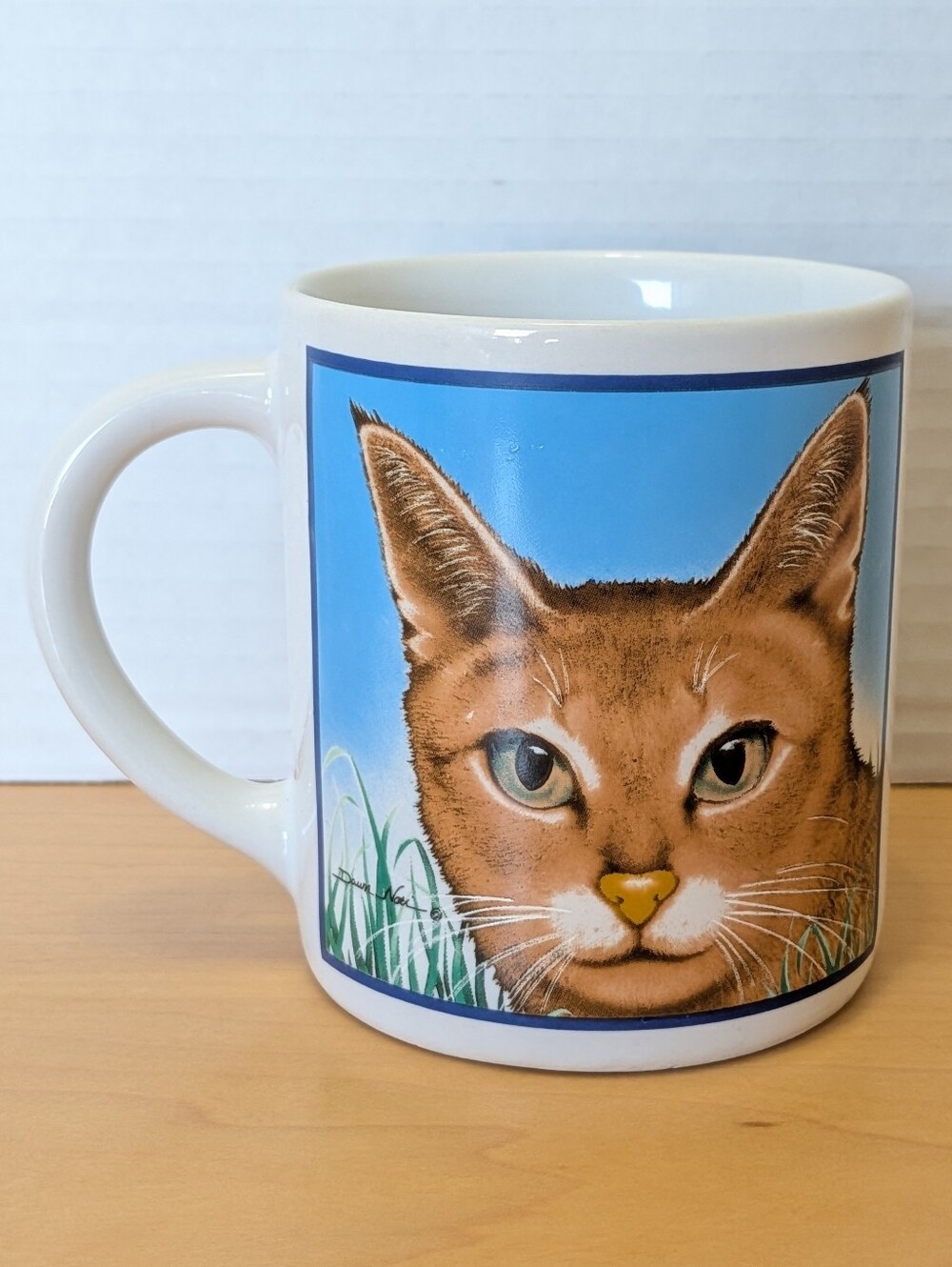 Vintage Orange Cat Mug Portrait Art Ceramic Coffee Tea Message Mugs Pet Lover
